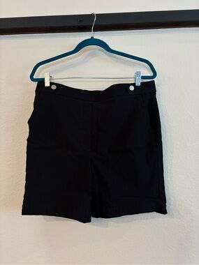 Rafaella Black Tailored Pull-On High Waist Bermuda Shorts 14